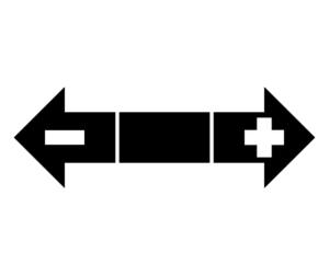 Flow/Leak Indicator shows the direction of flow through the meter | Black and white arrows pointing left and right with a square in between.
