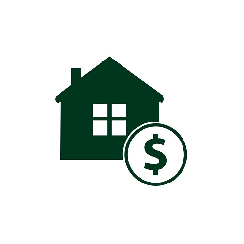 House sale icon with dollar sign