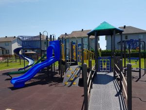 Newly constructed Tot Lot's accessible park equipment