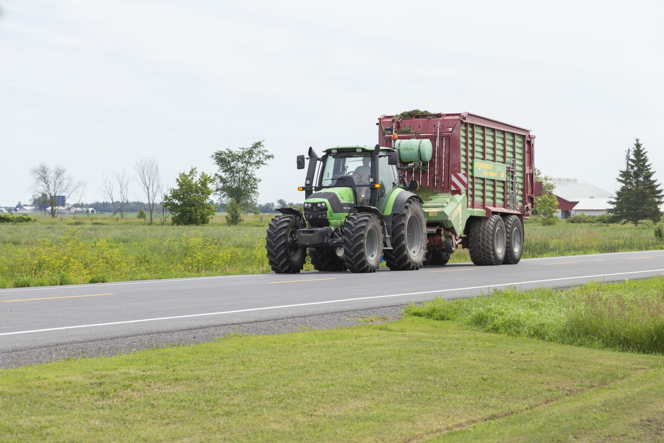 Farming tractor on road in The Nation