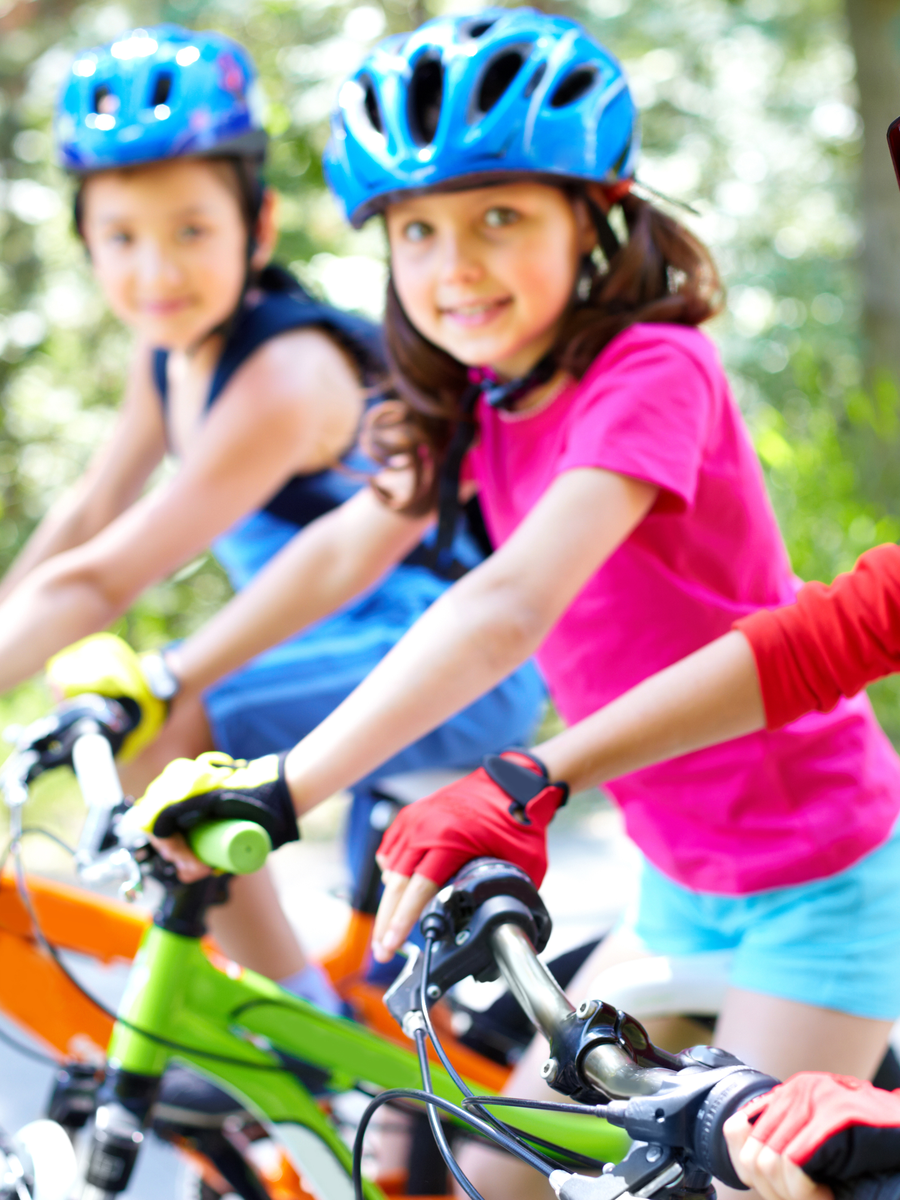 Little kids on bikes
