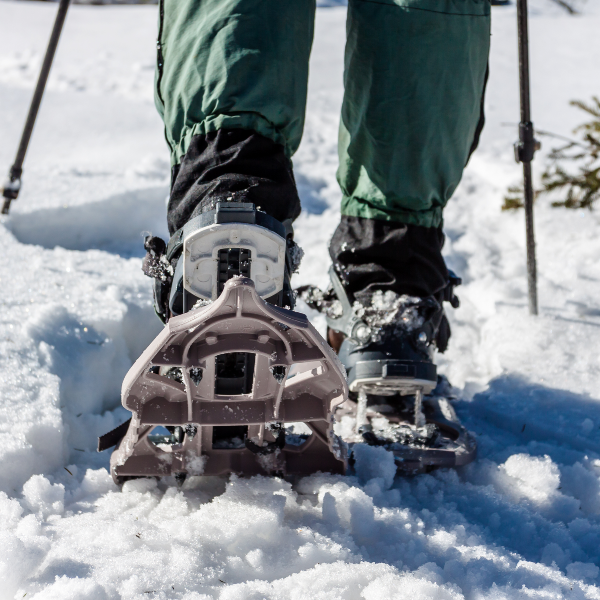 Close up of Snow Shoes in Snow