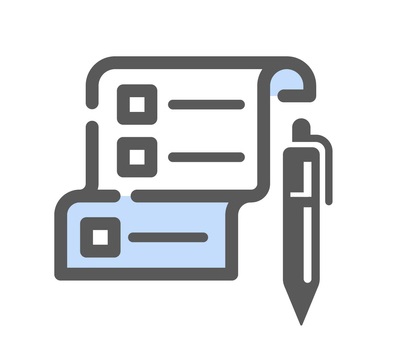 Icon of a completed application form